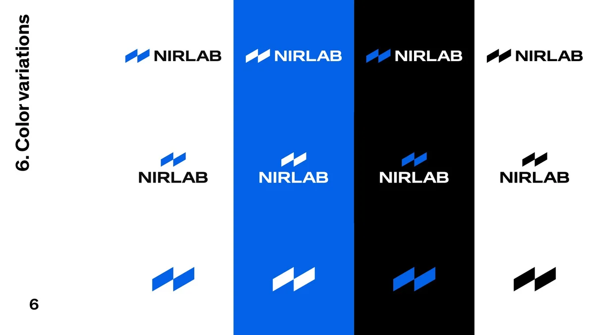 Déclinaisons du logo NIRLAB dans sa charte graphique